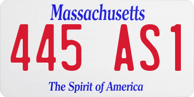 MA license plate 445AS1