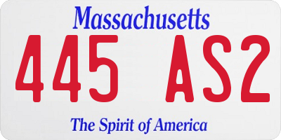 MA license plate 445AS2