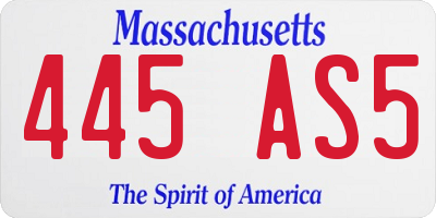 MA license plate 445AS5
