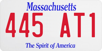 MA license plate 445AT1