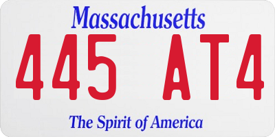MA license plate 445AT4