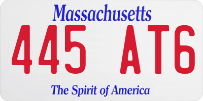MA license plate 445AT6