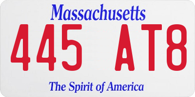 MA license plate 445AT8