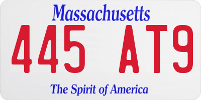 MA license plate 445AT9