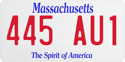 MA license plate 445AU1