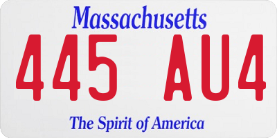 MA license plate 445AU4