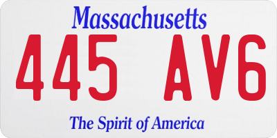 MA license plate 445AV6
