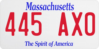 MA license plate 445AX0