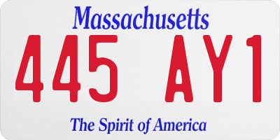 MA license plate 445AY1