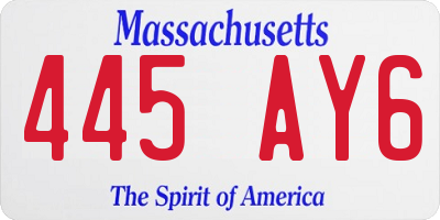 MA license plate 445AY6