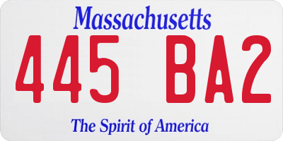 MA license plate 445BA2