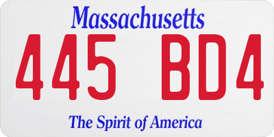 MA license plate 445BD4