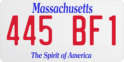 MA license plate 445BF1