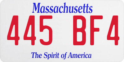 MA license plate 445BF4
