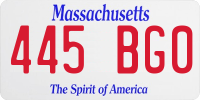 MA license plate 445BG0