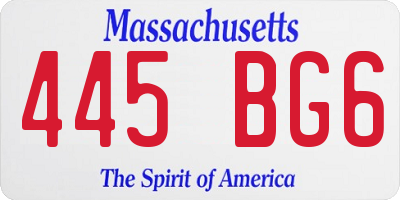 MA license plate 445BG6
