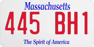 MA license plate 445BH1