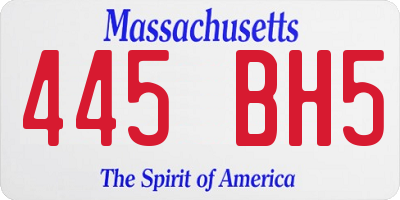 MA license plate 445BH5