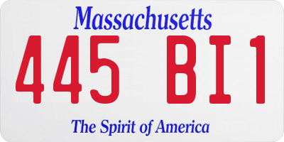 MA license plate 445BI1