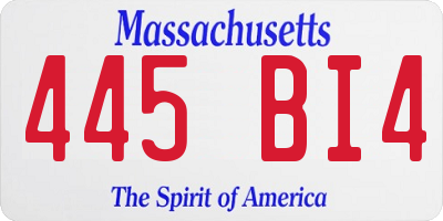 MA license plate 445BI4