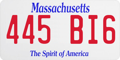 MA license plate 445BI6
