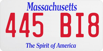 MA license plate 445BI8