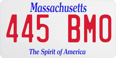 MA license plate 445BM0