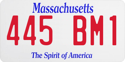 MA license plate 445BM1