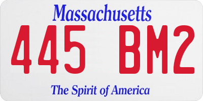 MA license plate 445BM2