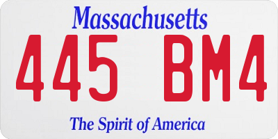 MA license plate 445BM4