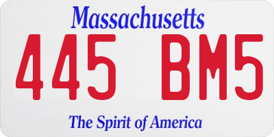 MA license plate 445BM5