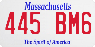 MA license plate 445BM6