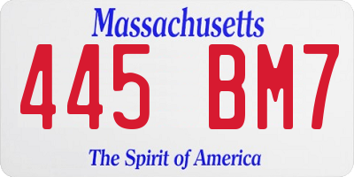 MA license plate 445BM7