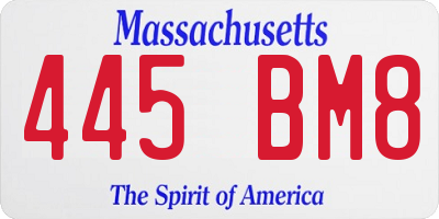 MA license plate 445BM8