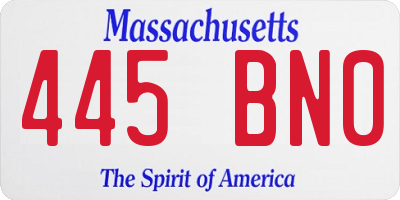MA license plate 445BN0