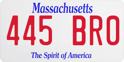 MA license plate 445BR0