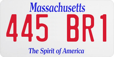 MA license plate 445BR1