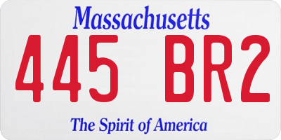 MA license plate 445BR2