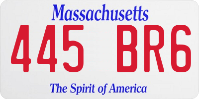 MA license plate 445BR6
