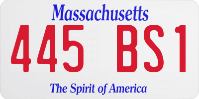 MA license plate 445BS1
