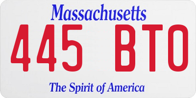 MA license plate 445BT0