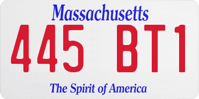 MA license plate 445BT1