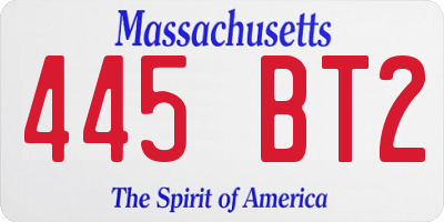 MA license plate 445BT2