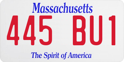 MA license plate 445BU1