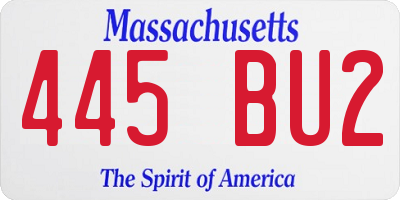 MA license plate 445BU2
