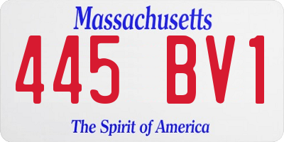 MA license plate 445BV1