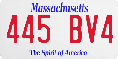 MA license plate 445BV4