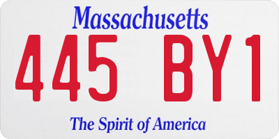 MA license plate 445BY1
