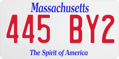 MA license plate 445BY2