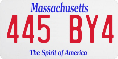 MA license plate 445BY4